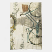 fietsen voor chic - reizigers parijs eiffeltoren theedoek (Verticaal)