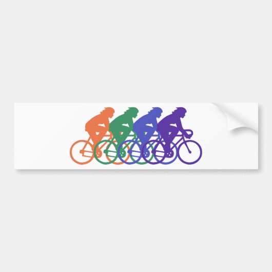 Fietsen (vrouw) bumpersticker (Voorkant)