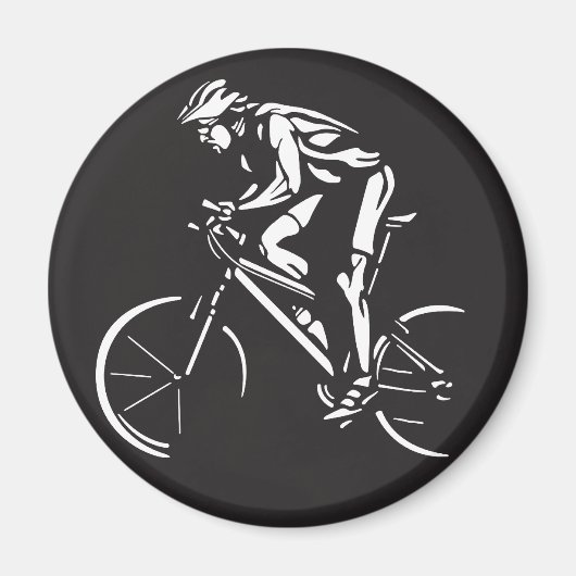 fietsen wieler inverse silhouet magneet (Voorkant)
