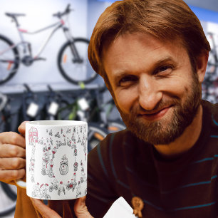Fietsen Wielrennen Lijnkunst Koffiemok