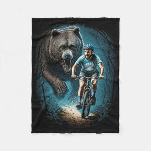 Fietsen Wielrenner Grizzlybeer Mtb Mountainbiken  Fleece Deken
