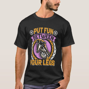 Fietsen ZET LOL TUSSEN JE BENEN Fietser Grappig Fi T-shirt