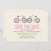 Fietsen Zijn en haar bruiloft redden de datum Save The Date (Voorkant / Achterkant)