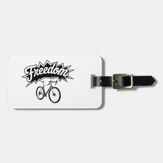 Fietsen zijn vrijheid bagagelabel (Voorkant horizontaal)