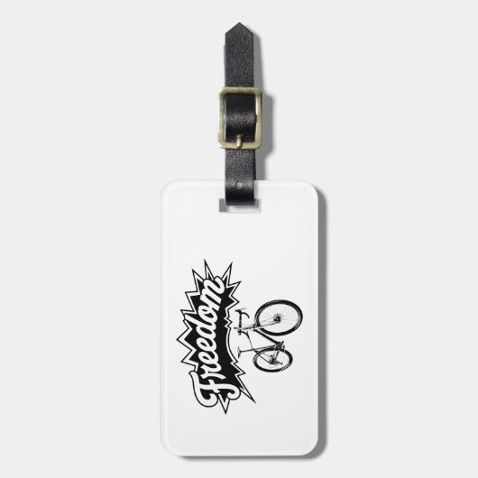 Fietsen zijn vrijheid bagagelabel (Voorkant verticaal)