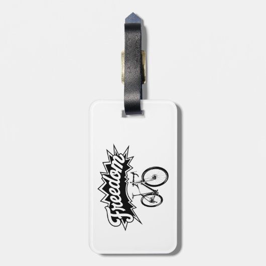 Fietsen zijn vrijheid bagagelabel (Achterkant verticaal)