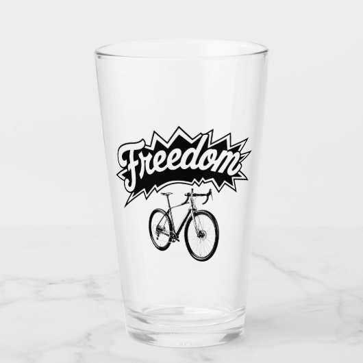 Fietsen zijn vrijheid glas (Voorkant)