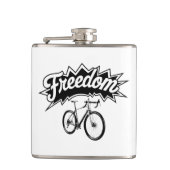 Fietsen zijn vrijheid heupfles (Voorkant)