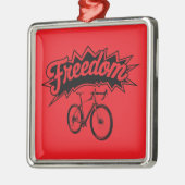 Fietsen zijn vrijheid metalen ornament (Links)