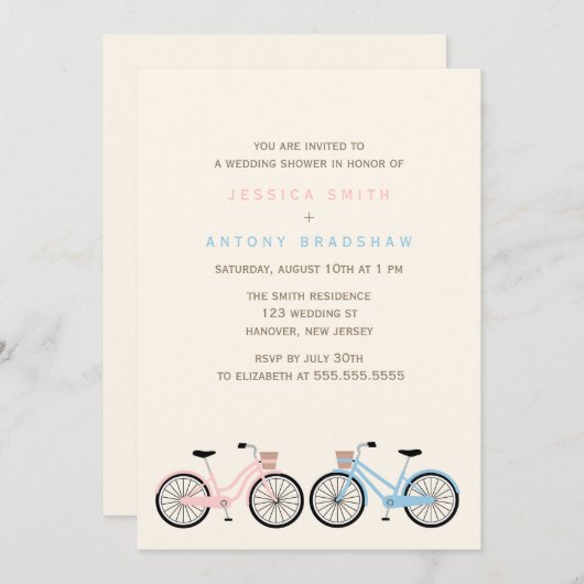 Fietsen Zijne en Hers Vrijgezellenfeest Kaart (Voorkant / Achterkant)
