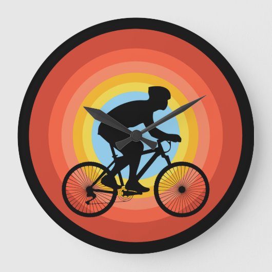 FIETSEN ZONSONDERGANG VINTAGE GROTE KLOK (Voorkant)