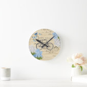  fietsenblauw Hydrangeas Parijs Wandklok (Huis)