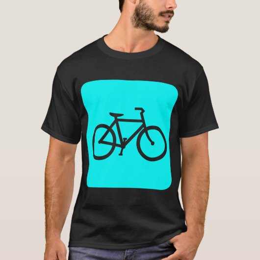 Fietsenbord - Cyaan T-shirt (Voorkant)