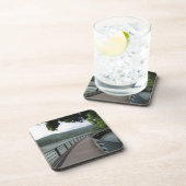 Fietsenbrug over water bier onderzetter (Rechterzijde)