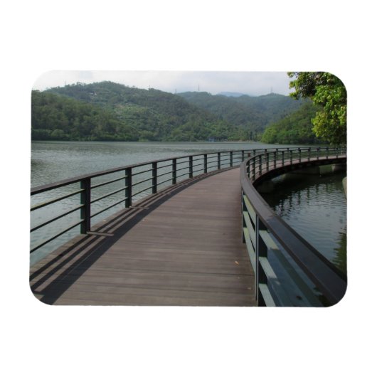 Fietsenbrug over water magneet (Horizontaal)