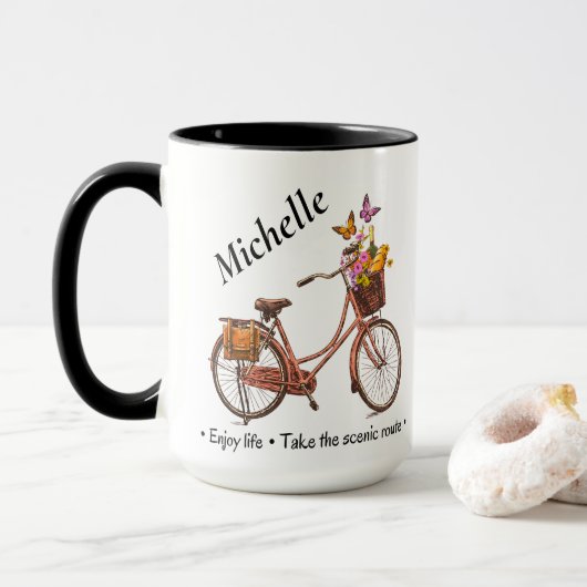  fietsencitaat mok (Met donut)