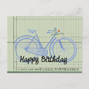 fietsencollage, gefeliciteerd met verjaardag briefkaart