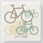 Fietsencollage Let's Ride Stenen Onderzetter (Voorkant)