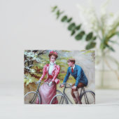 Fietsend Koppel Ansichtkaart Briefkaart (Staand voorkant)
