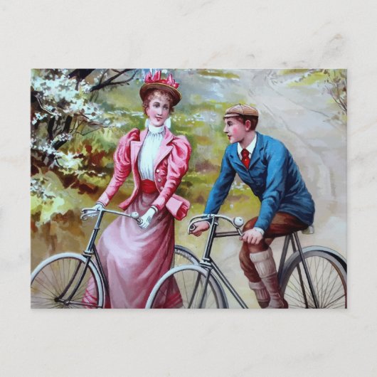 Fietsend Koppel Ansichtkaart Briefkaart (Voorkant)