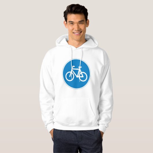 Fietsend Road Sign Mannen Hoodie (Voorkant volledig)