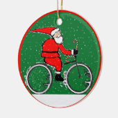 Fietsende Kerstman Verzamelaars Keramische Versier Keramisch Ornament (Links)