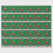Fietsende Kerstman Wielrenner Cadeaupapier (Vlak)
