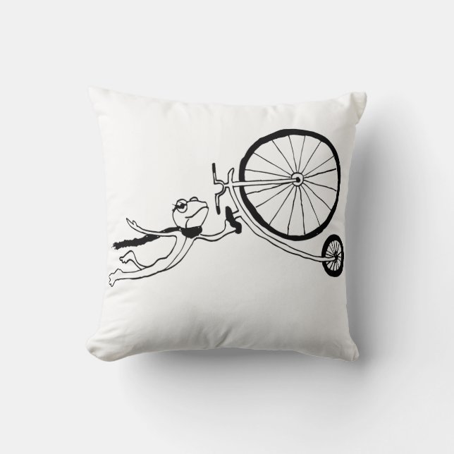 Fietsende Kikker Kussen (Voorkant)