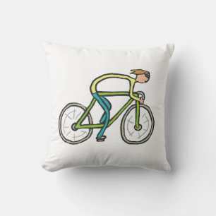 Fietsende Stickman Kussen