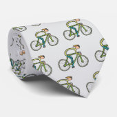 Fietsende Stickman Stropdas (Opgerold)