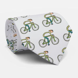 Fietsende Stickman Stropdas
