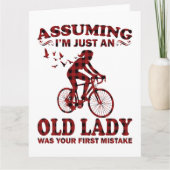 Fietsende vrouw die ervan uitgaat dat ik gewoon ee kaart (Voorkant)