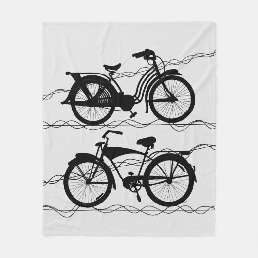 Fietsenfiets zwart 1 fleece deken (Voorkant)