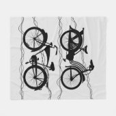 Fietsenfiets zwart 1 fleece deken (Voorkant (Horizontaal))