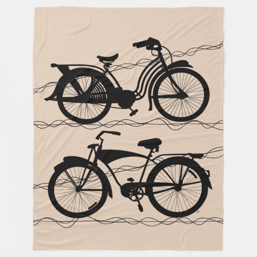 Fietsenfiets zwart 1 fleece deken (Voorkant)