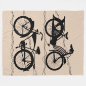 Fietsenfiets zwart 1 fleece deken (Voorkant (Horizontaal))