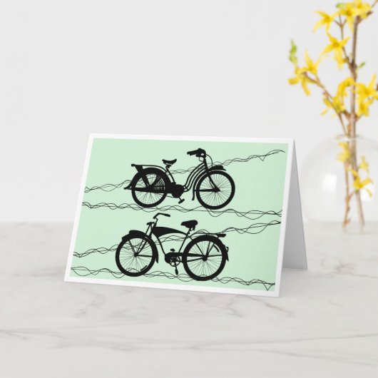 Fietsenfiets zwart 1 kaart (Gele Bloem)