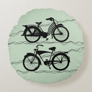 Fietsenfiets zwart 1 rond kussen