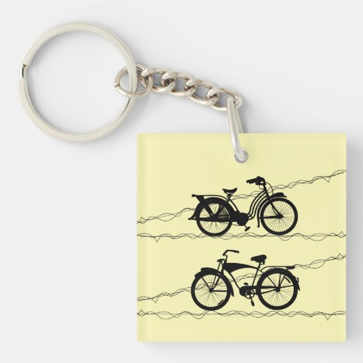 Fietsenfiets zwart 1 sleutelhanger (Voorkant)