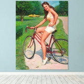  fietsenfietsenpop pop in meisje canvas afdruk (Insitu (Houten vloer))