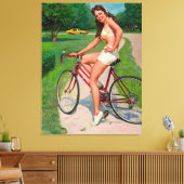  fietsenfietsenpop pop in meisje canvas afdruk (Insitu (Woonkamer))