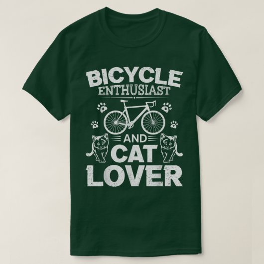 Fietsenliefhebber en kat Lover Mountain Biking C T-shirt (Design voorkant)