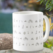 Fietsenlijst voor grappige fietsen, lijntekenkunst koffiemok