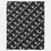  fietsenmandje zwart-wit patroon fleece deken (Voorkant)