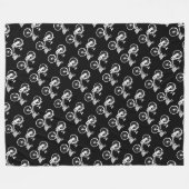  fietsenmandje zwart-wit patroon fleece deken (Voorkant (Horizontaal))