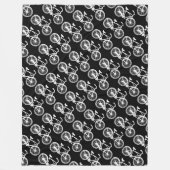 fietsenmandje zwart-wit patroon fleece deken (Voorkant)