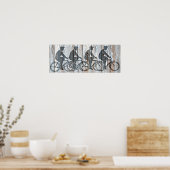  fietsenMannen Rustige Wooden Board Wall Art Poster (Keuken)