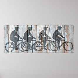  fietsenMannen Rustige Wooden Board Wall Art Poster
