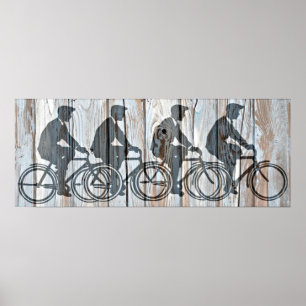 fietsenMannen Rustige Wooden Board Wall Art Poster