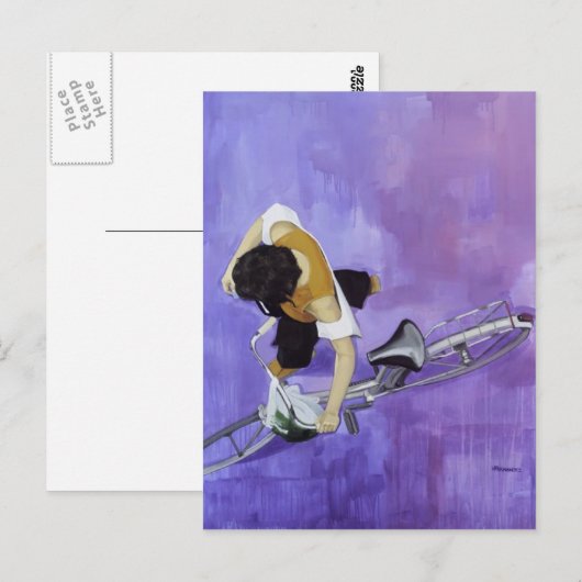 Fietsenmeisje Briefkaart (Voorkant / Achterkant)